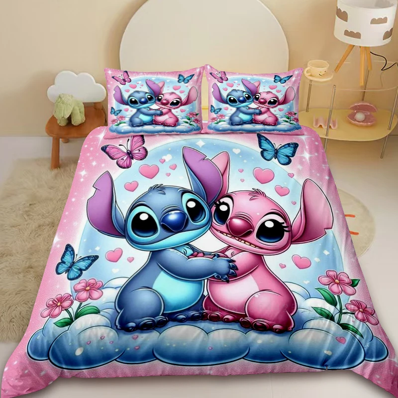 

Kids Anime Stitch Duvet Cover Set Cartoon Bedding Set Comforter Cover for Twin Full Bedroom Decor Children Gifts