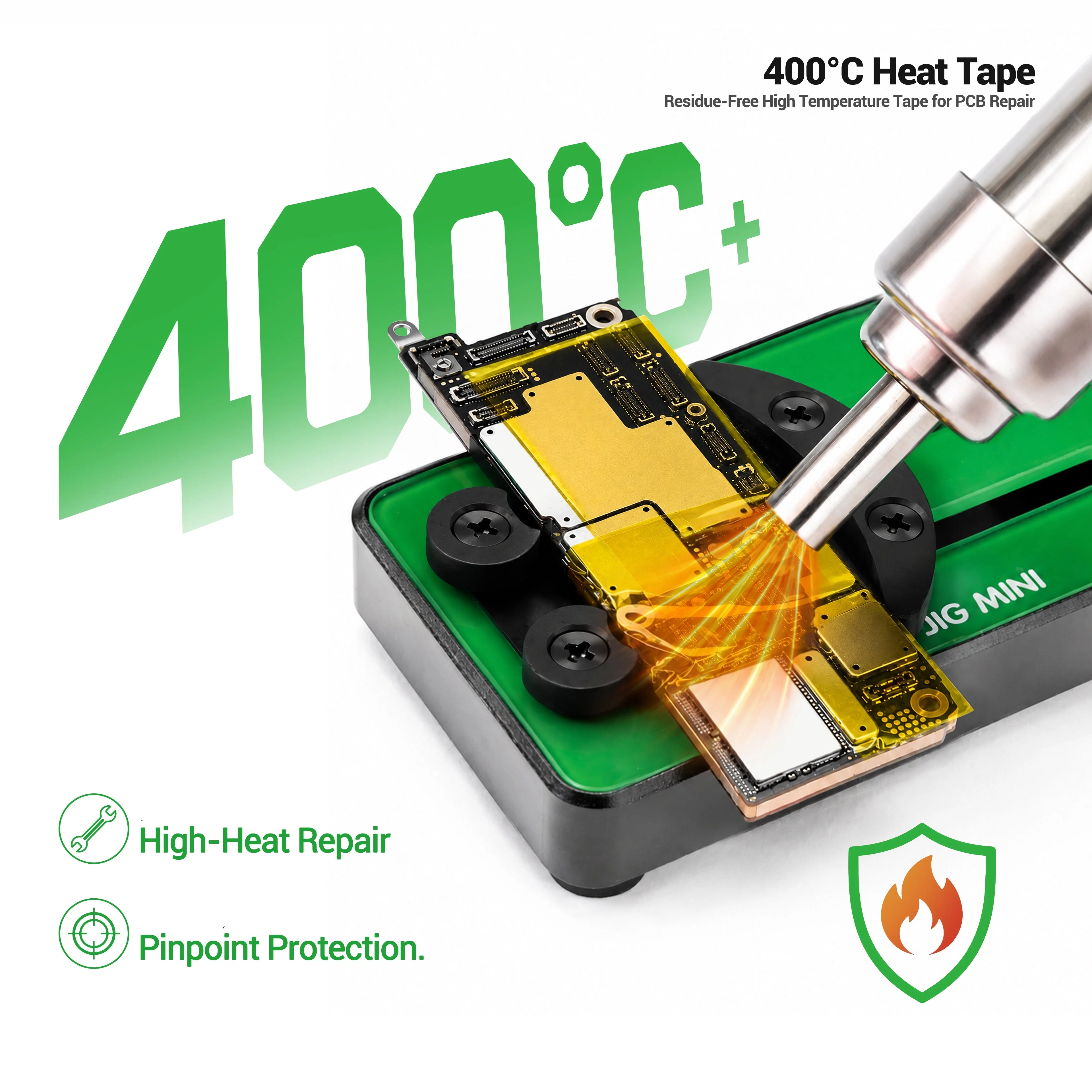 2UUL 5/10Pcs 400°C High-temperature Resistant Tape  Polyimide Sticker for PCB Circuit Board Battery Wrap Protection Repair Tool