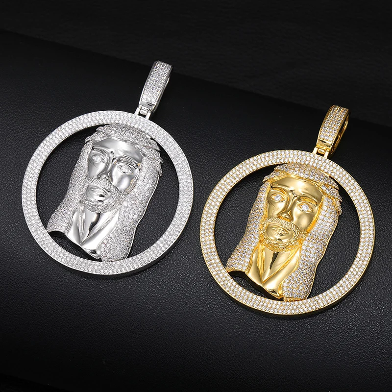 

Хип-хоп 5A + кубический цирконий с покрытием Bling Iced Out ИИСУС ЧАСТЬ полые круглые подвески ожерелье мужские рэперские ювелирные изделия золотого, серебряного цвета