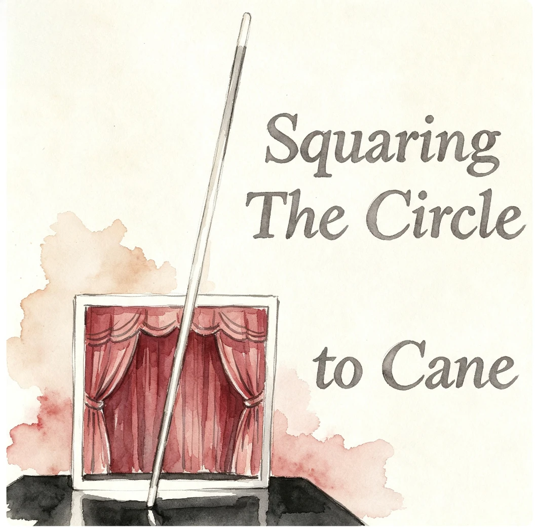 Professional Squaring the Circle to Cane Magic TrickStainless Steel Transformation Illusion Stage Performance Prop Magicians