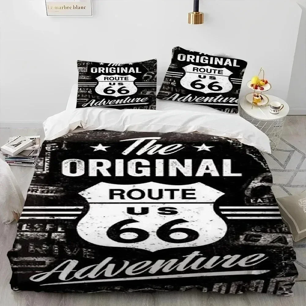Historic Route 66 Mother Road Bedding Set Bedroom Soft Modern Bedspreads Comefortable Duvet Cover Quilt Cover And Pillowcase