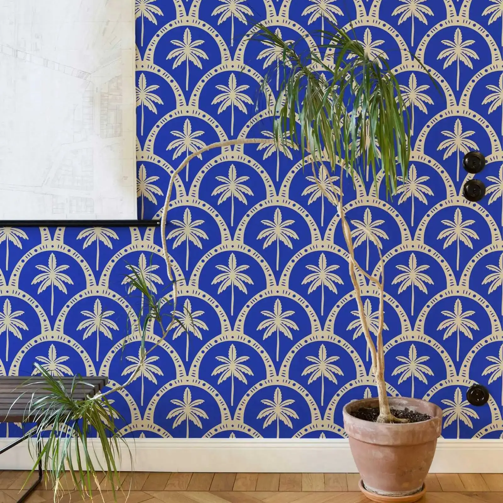 

Обои Island House Palm, тропические и абстрактные обои с кожурой и наклейкой, красочный домашний декор, самоклеящаяся или традиционная бумага