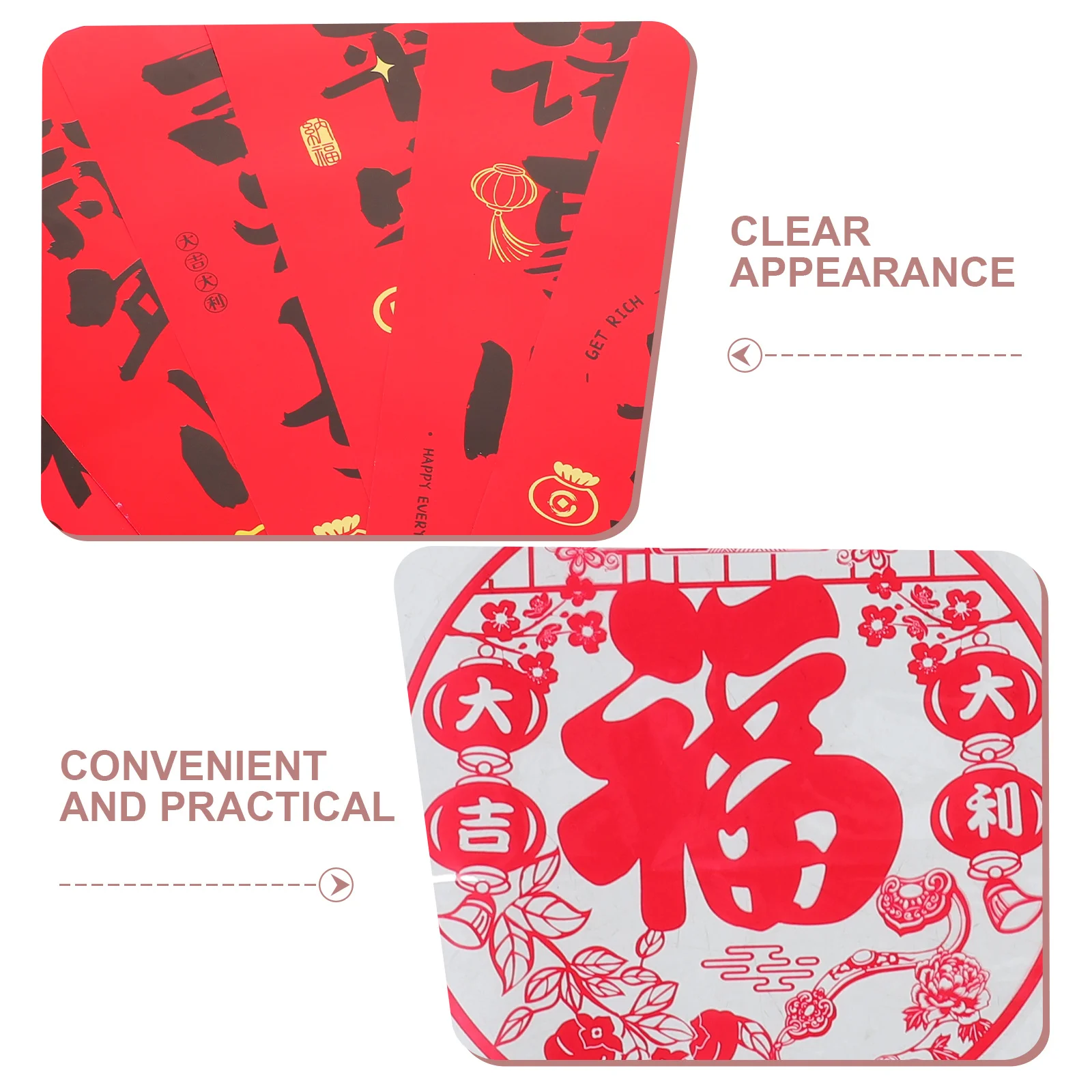 32 قطعة زوجين السنة الجديدة مجموعة الصينية Chunlian الحصان العام زينة ذاتية اللصق مهرجان الربيع ملصقات الباب للمنزل الزفاف #5