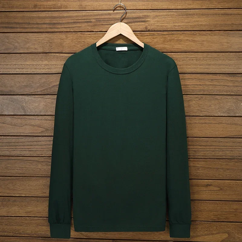 M-10XL Trendy Large Size Solid Men's Long Sleeve T-shirt Spring Autumn Winter Big Size Men Clothing image 5