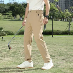 Men's Golf Wear Pants Summer Casual Sports Outdoor Quick Drying Hiking Pants Elastic Slim Jogging Work Trousers Sweatpants Male