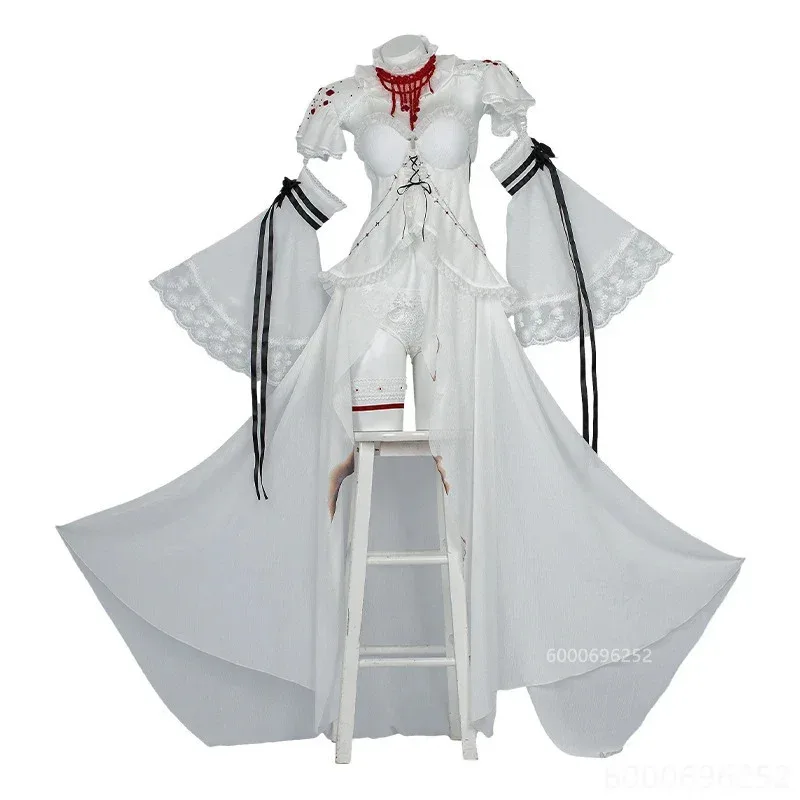 الطريق إلى أي مكان Coquelic تأثيري حلي فستان أبيض مثير مع شعر مستعار زهرة دبوس الشعر أظافر Legwear للفتيات عيد الهالوين