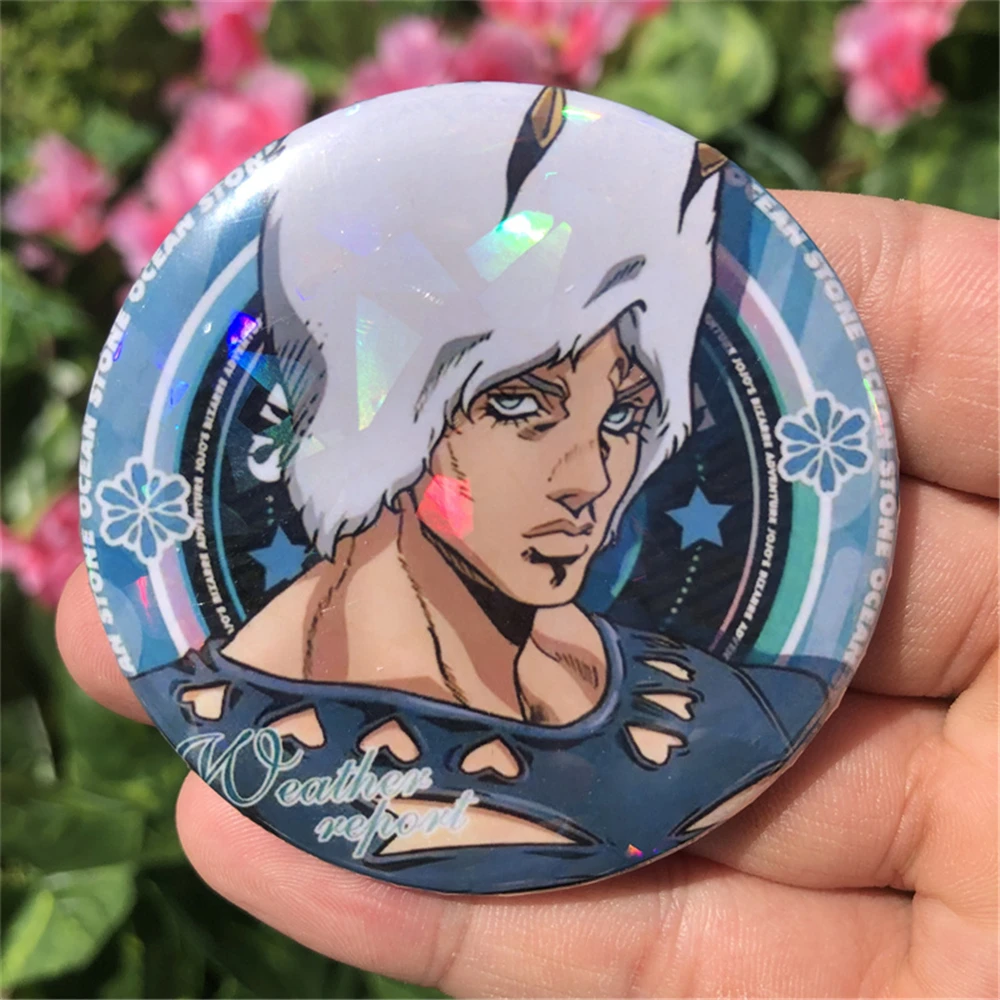 JoJo's Bizarre Adventure Jolyne Cujoh Kujō Jōtarō Cosplay Costume SPTE Tin Plate Accessories Brooch Backpack Pin Badge Prop