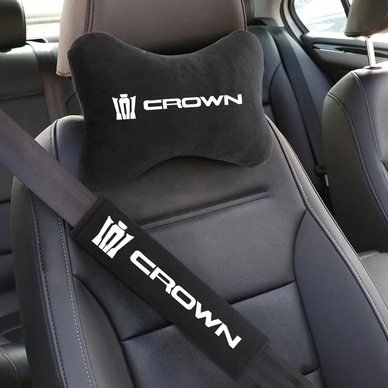 For Toyota Crown JZS171 JZS171W JZX175 JZX171 GRS180 181 182 183 Car Headrest Neck Pillows Seat Belt  Protector Shoulder Pads