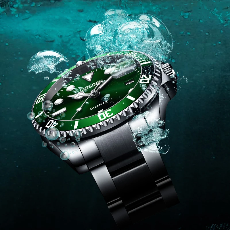 CISSDEN 2024 Men\'s Quartz wristwatche top brand luxury watch for men sport automatic date Fashion watch men waterproof clock man