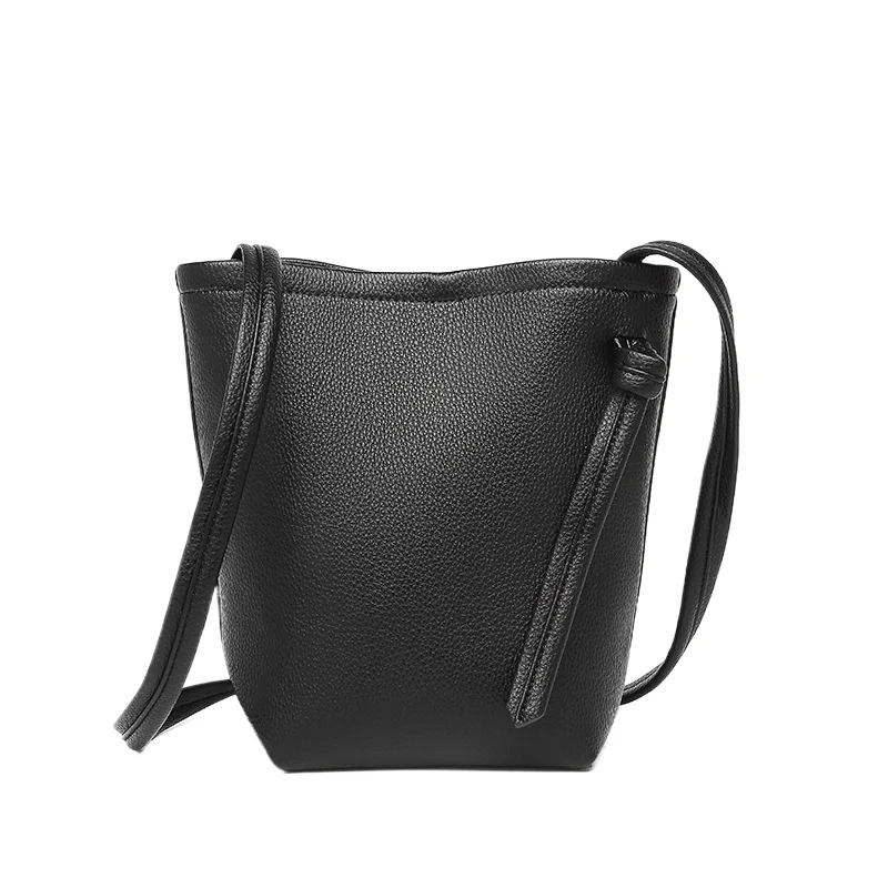 Excellent Portable Going Out Shoulder Bucket Bag Fashionable Crossbody Bag Soft Leather Large Capacity Makeup Shoulder Bag