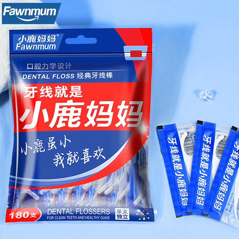 100/180pcs Individual Packing Dental Floss Toothpicks Portable Disposable Dental Flosser Cleaning Between Teeth For Oral Care