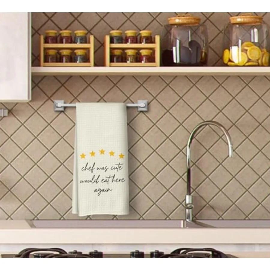 ستأكل مناشف المطبخ المضحكة للطهاة هنا مرة أخرى، ملابس مطبخ من البوليستر مطبوعة بأحرف بيضاء #3