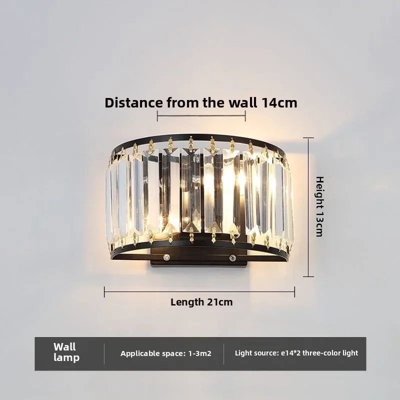 Modern Crystal Wall Lamp Luxury Bedroom Light Minimalist Living Room Lighting