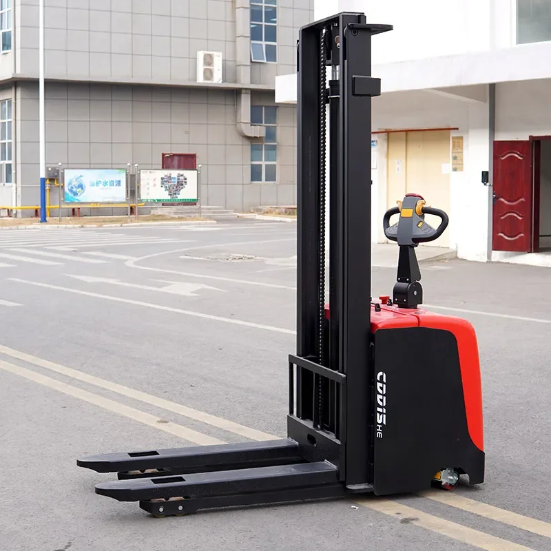 Electric pallet stacker hydraulic loading 1500kg power fully stand on electric stacker