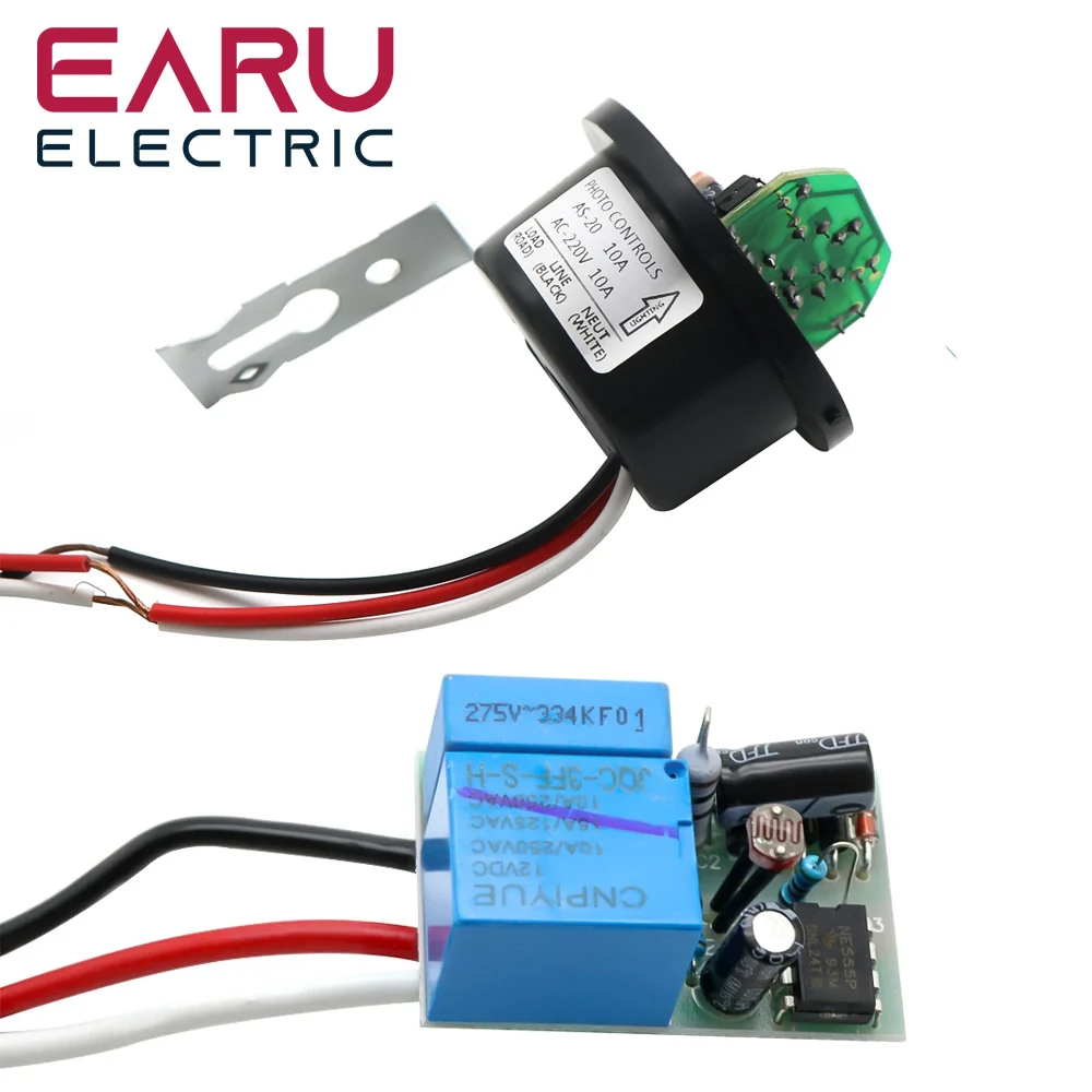 Automatic On Off Photocell Street Lamp Light Switch Controller DC 24V AC 110V 220V 50-60Hz 10A Photo Control Sensor Switch
