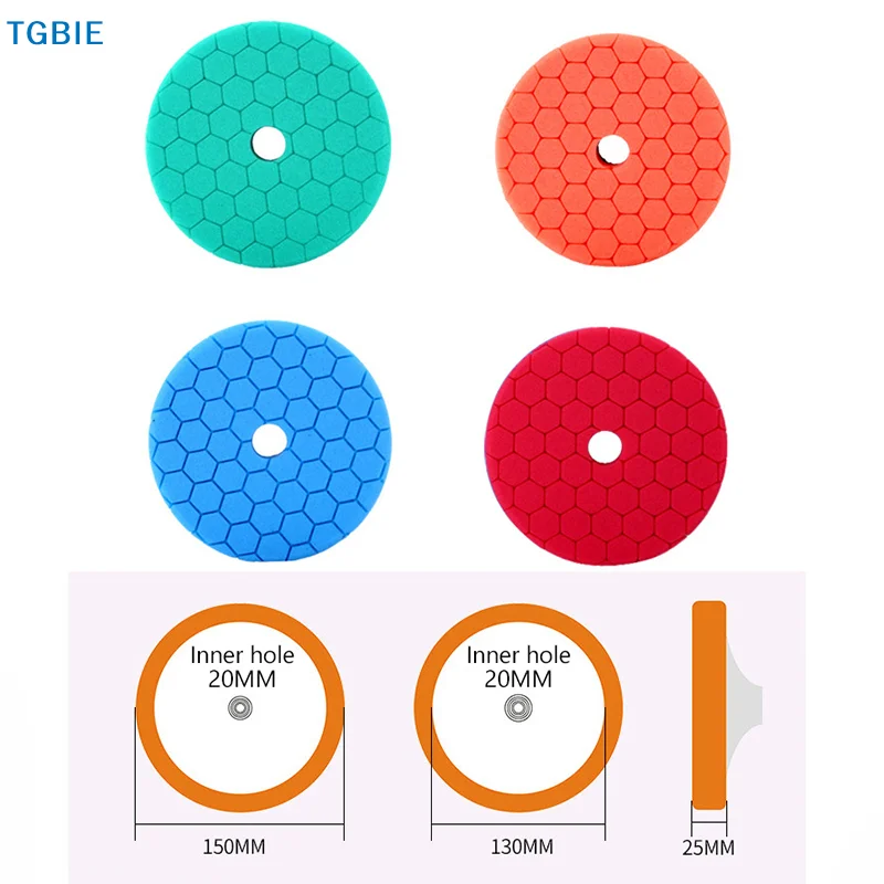 

6-дюймовая губчатая полировальная насадка для автомобиля, самоклеящаяся, для полировки и нанесения воска, шерстяная губка-диск для полировальной машинки и дрели