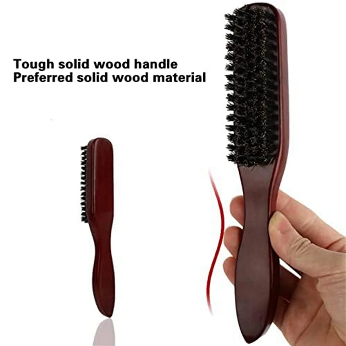 Brush for Smoothing Hair, Boar Hair Brush,for Women and Men Hair Brush Barber Beard Brush Dark Red