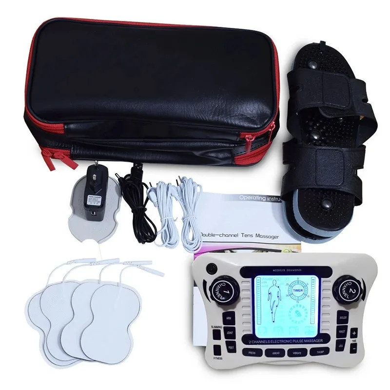 

12-режимный цифровой электрический импульсный массажер Tens EMS, стимулятор мышц, терапевтический аппарат, массаж тела, инструмент для облегчения боли, здравоохранение