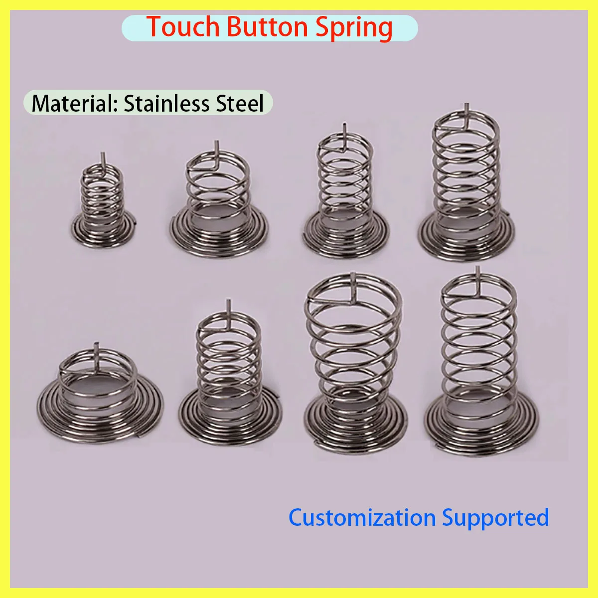

Stainless Steel Horn Type Center Contact Button Type Induction Compression Spring6-13mm