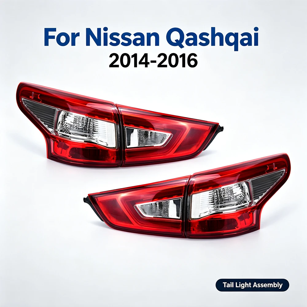 Heckleuchten-Set für Nissan Qashqai 14-16, links und rechts, wasserdicht, staubdicht, mit klarem Glas, OEM-geeignet, langlebiger Ersatz