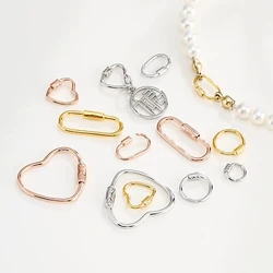 2pcs/lot 925 Sterling Silver Close Carabiner Lock Hooks Necklace Bracelets Connectors Buckle DIY Jewelry Making Supplies