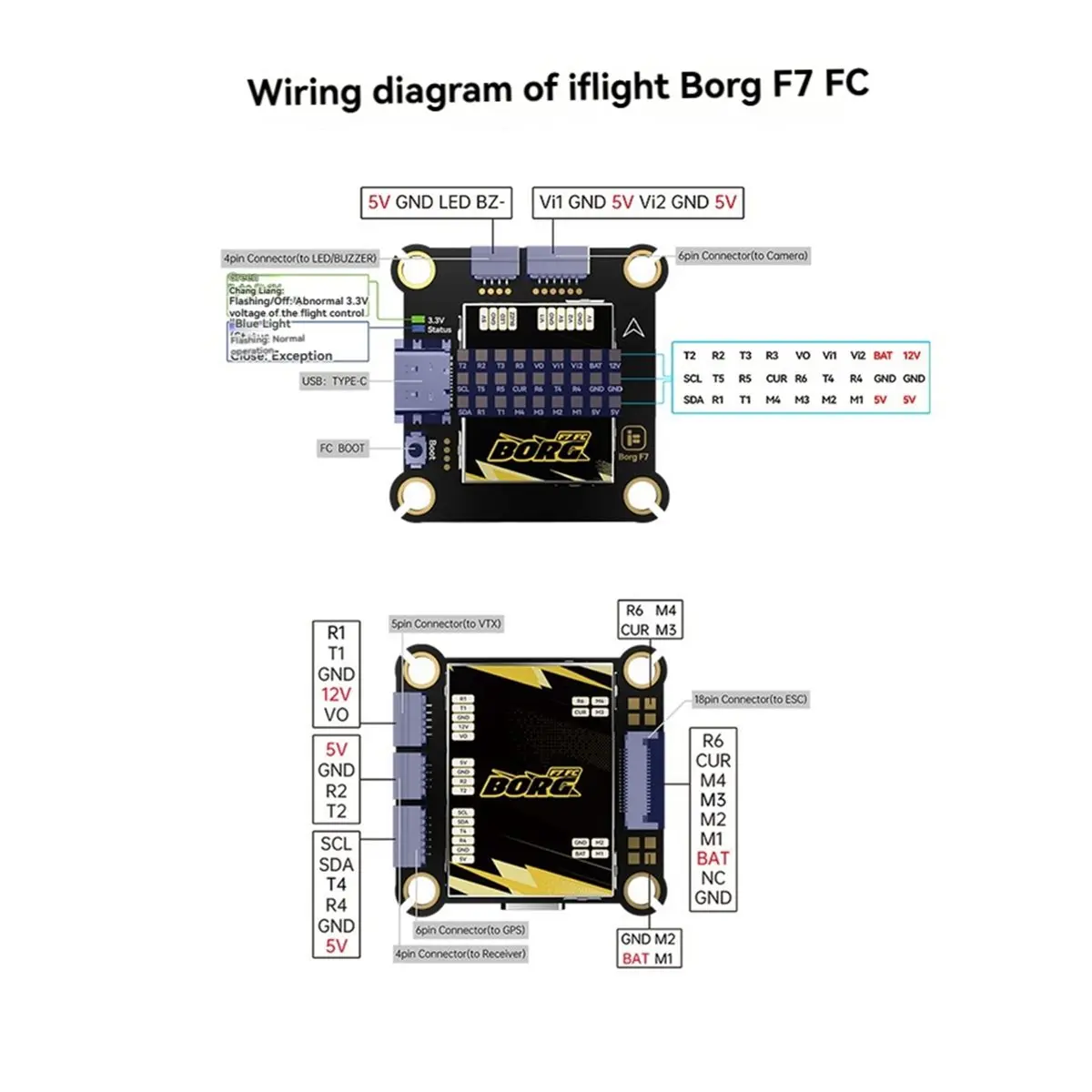 update. F722 Flight Controller STM32F722RET6 30.5X30.5mm 4-6S for RC FPV Freestyle Drones Parts view 6