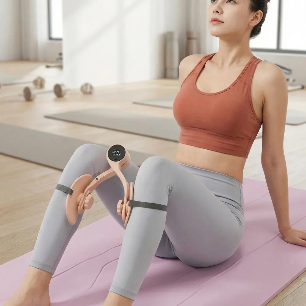 Strength Adjustable Pelvic Floor Trainer Multifunctional Non-Slip Thigh Master Exerciser with Counter 360 Degree Rotation