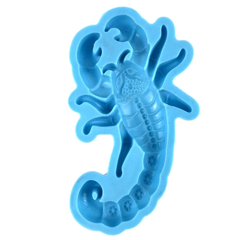 Molde silicone brilhante para chaveiro, forma escorpião, ornamento para presente dia namorados, dropshipping