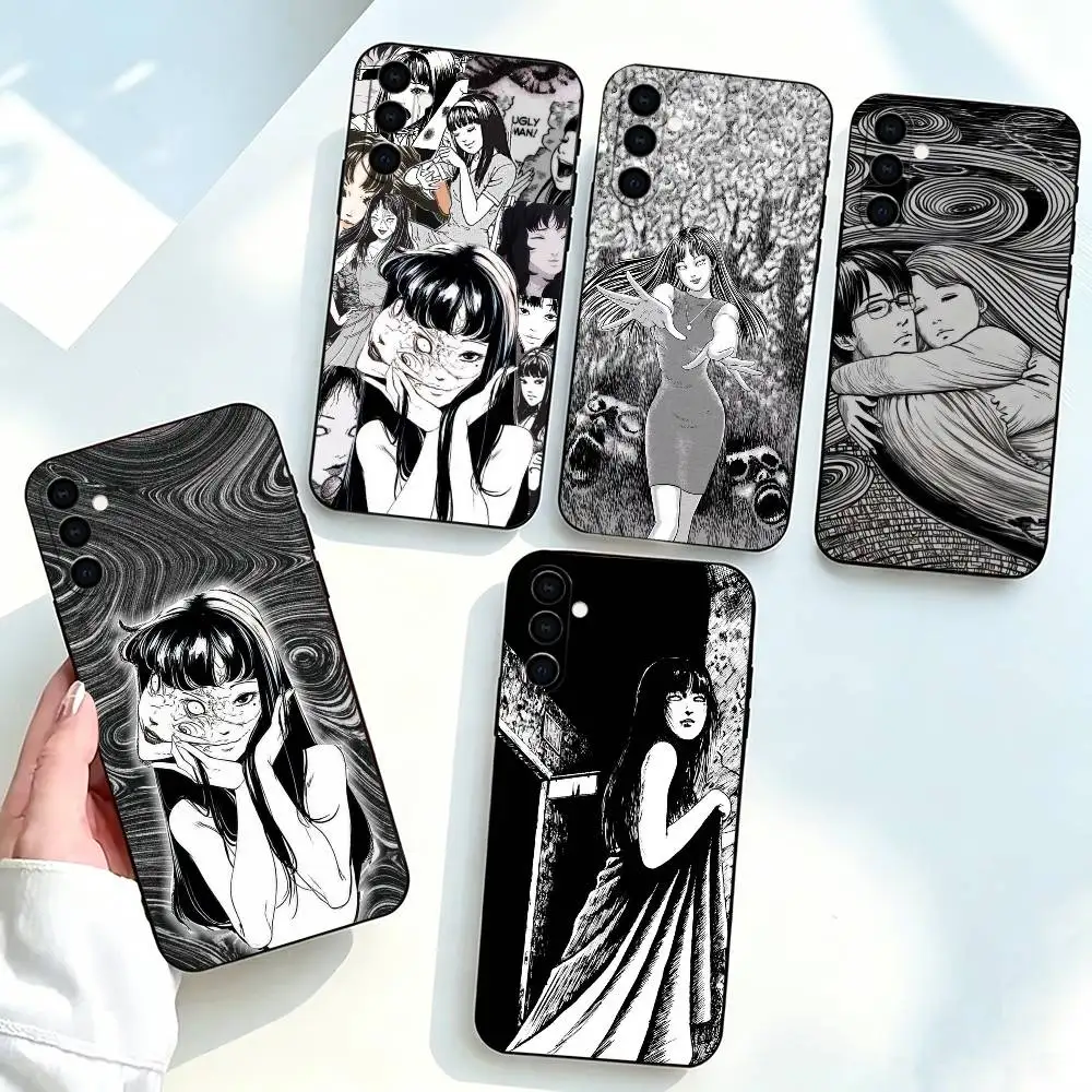 Comics Junji Ito T-Tomie-ESs  Phone Case For Samsung Galaxy A73,A72,A71,A70,A53,A52,A51,Soft Silicone Black Cover