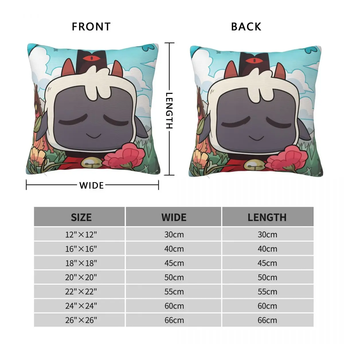 Cult Of The Lamb Pillow Cover Kawaii Pillow Case Polyester Graphic Cushion Cover Pillowcases For Wedding Party Home Decor