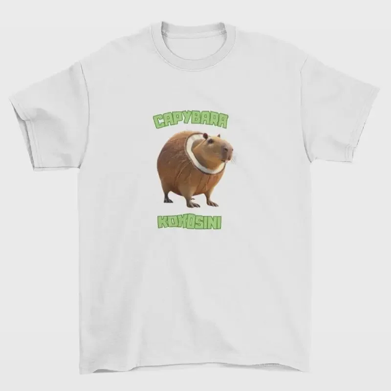 Funny Capybara Coconut T Shirt KOKOSINI Meme Italian Brainrot Aesthetic Weirdcore Emotional Support Animal