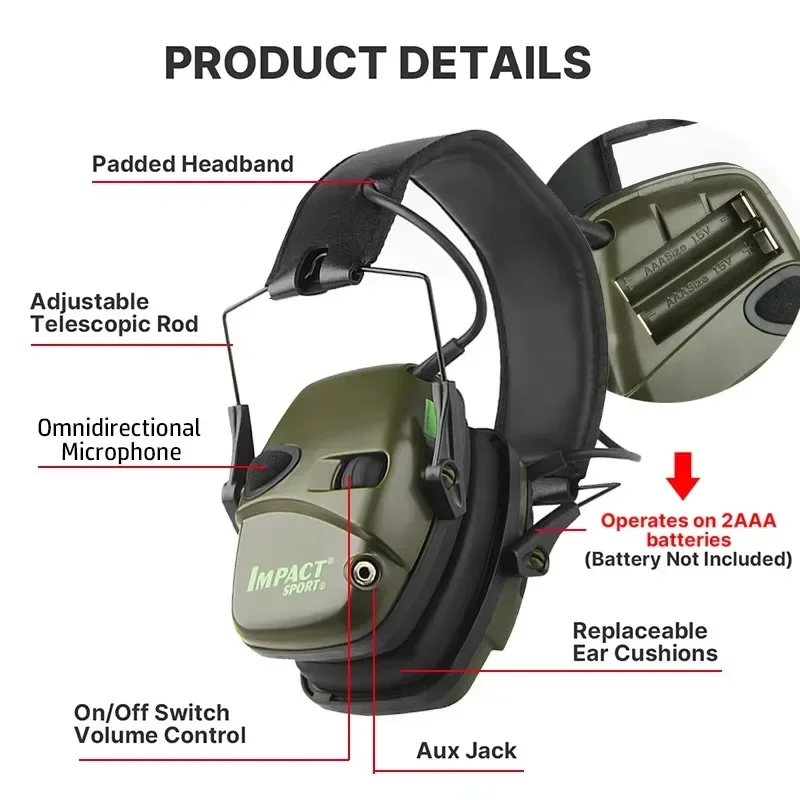 NEW Electronic Shooting Tactical Headset Ear Protection Anti-noise Headset for Hunting Ear Defender Sound Amplification(HL/WK) image 4