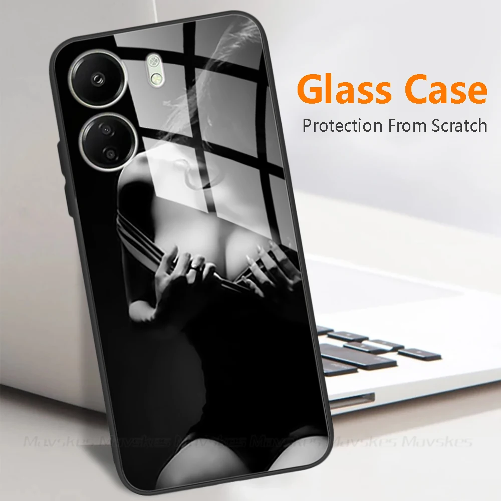 Redmi için 13C Kılıf Darbeye Dayanıklı Kabuk Temperli Cam Telefon arka kapak Funda Xiaomi Redmi 13C Kapak Redmi 13C 13C Kılıfları Coque