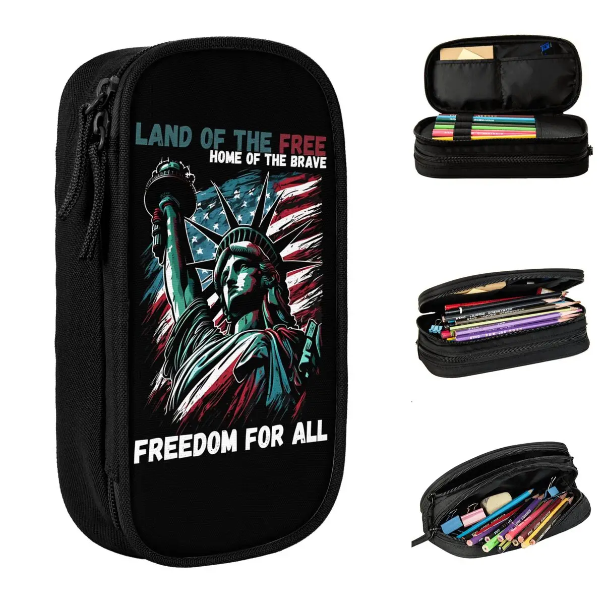 

Creative Statue Of Liberty Pencil Case Freedom Pencil Pouch Pen Holder for Girls Boys Large Storage Bag Students Stationery