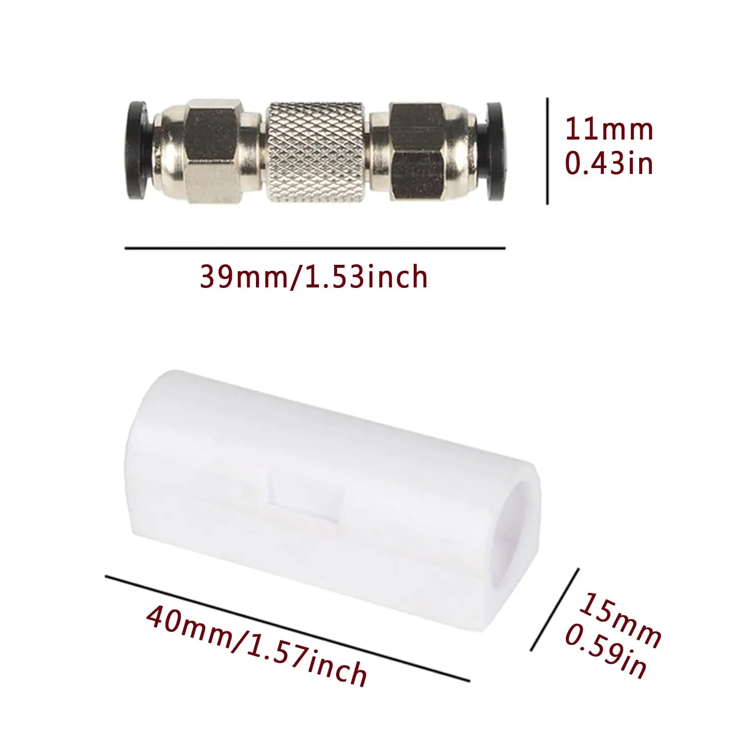 Upgrade PTFE Tube Connector Stainless Steel for Bambu Lab X1 X1C X1E P1P P1S,1/2/3pcs  3D Printers Pneumatic connectors