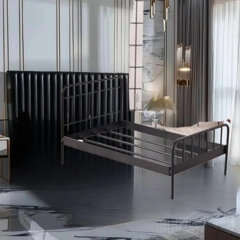 1:12 دمية مصغرة لتقوم بها بنفسك نموذج السرير الحديد ، دمية صغيرة أثاث غرفة نوم لعبة ملحق #4