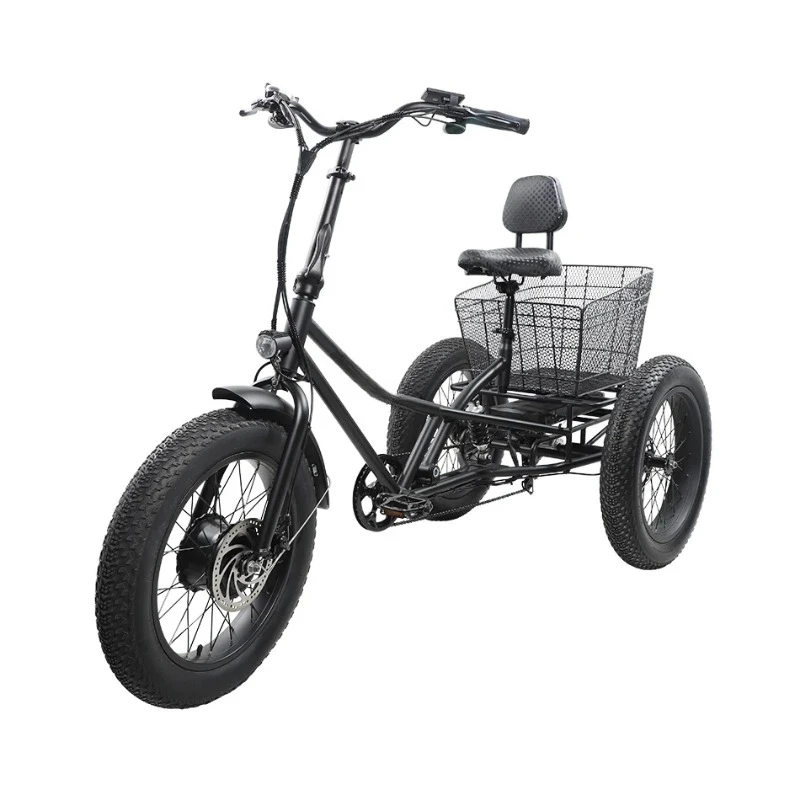 New Mobility Semi-recumbent Full Suspension Cargo Lithium Battery 20 Inch Fat Tire Electric Tricycle for Elderly Care