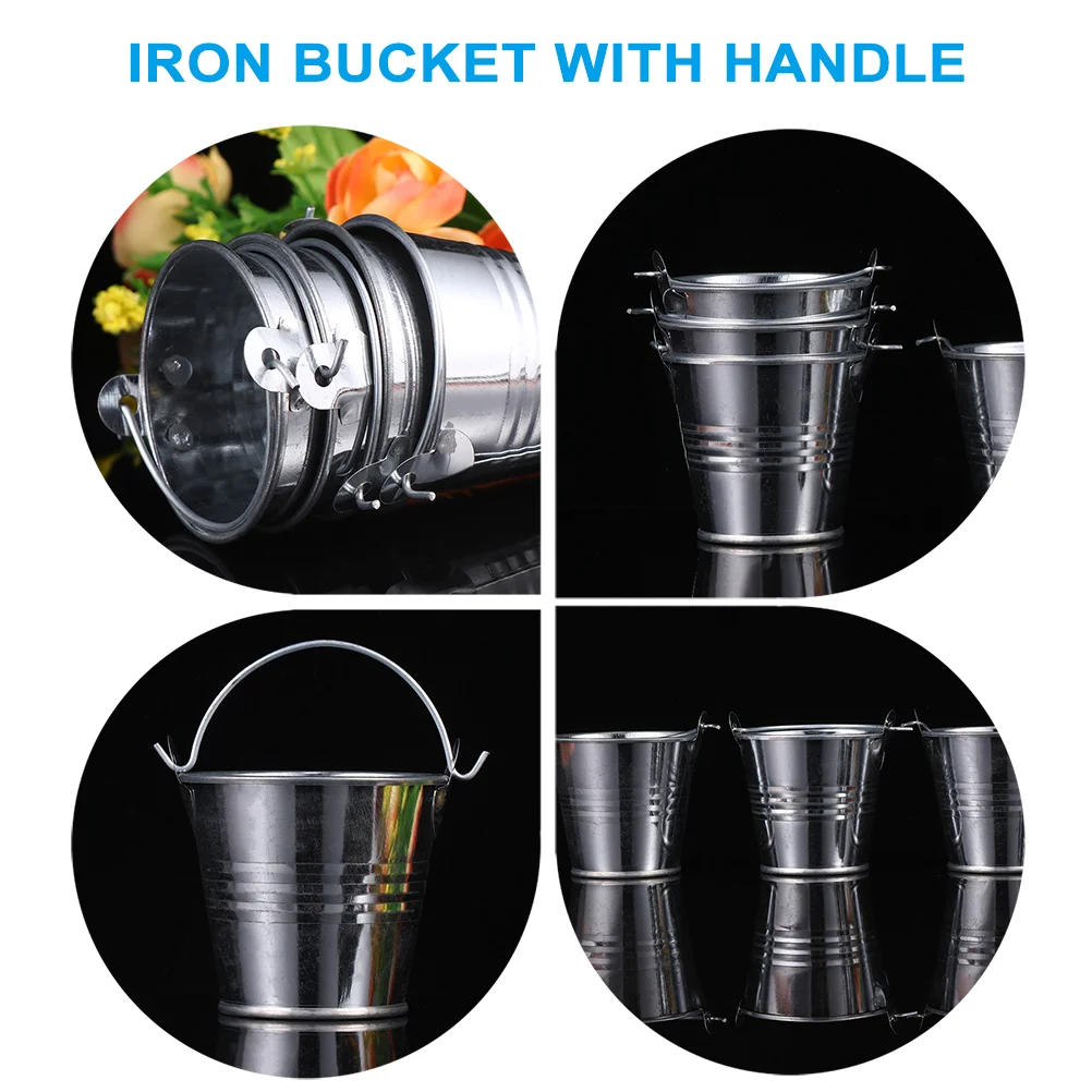 4 Pcs Hanging Planter Mini Bucket Pots for Plants Multi-function Flowerpot Child