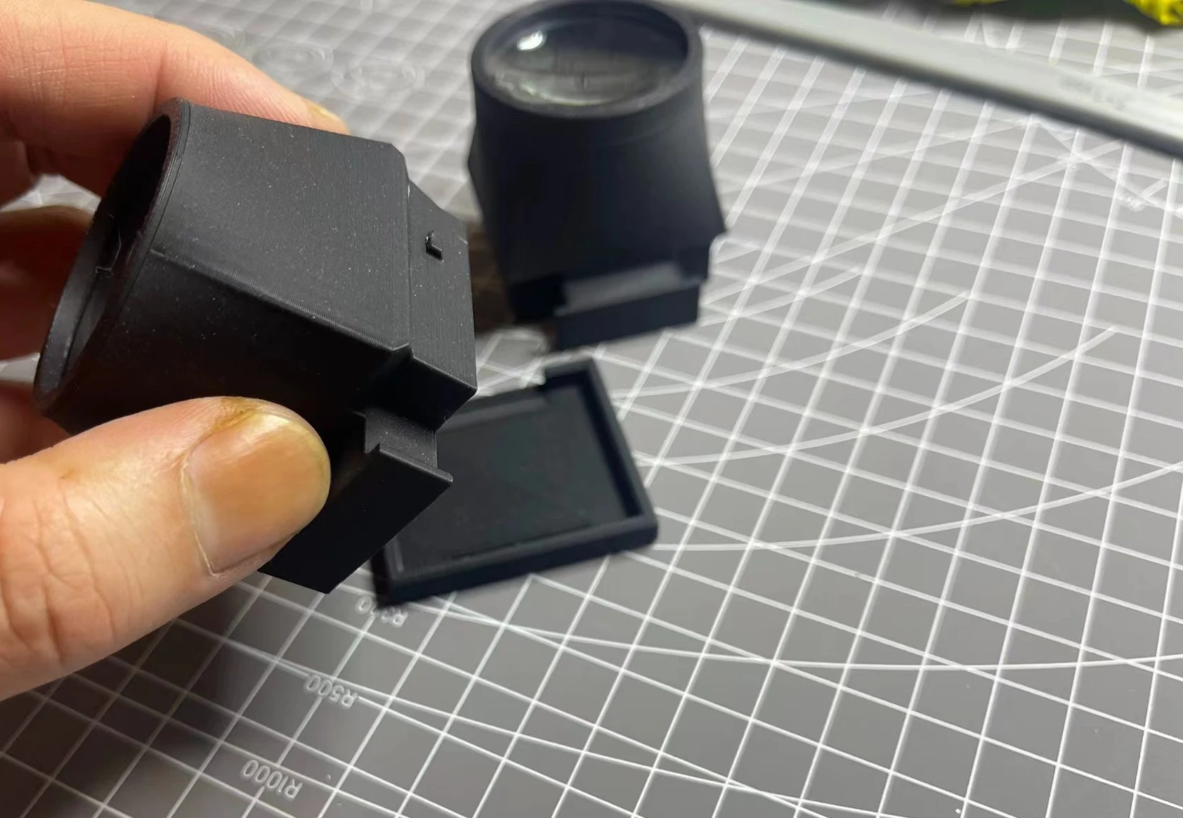 simple waist level viewfinder protective cover F3 F3HP 3D printing PLA 1.3X 2X magnifying glass Overlooking reflective finder