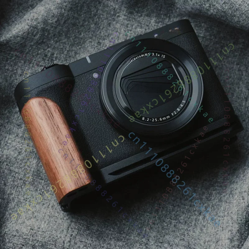 Wood Hand Grip Aluminum Alloy Base Arca‑Swiss Quick Release Full Flannel Bottom Camera Accessory For Canon PS V1
