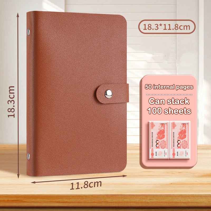 Livre de rangement de billets de banque en cuir PU, organisateur multifonction pour les collectionne