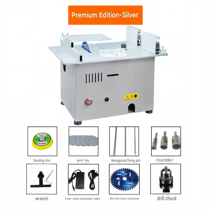 T7 Mini Table Saw Woodworking Cutting Machine 0-180° Angle Fence Blade Lift 7 Speed Inverted Wood Router DC12-24V