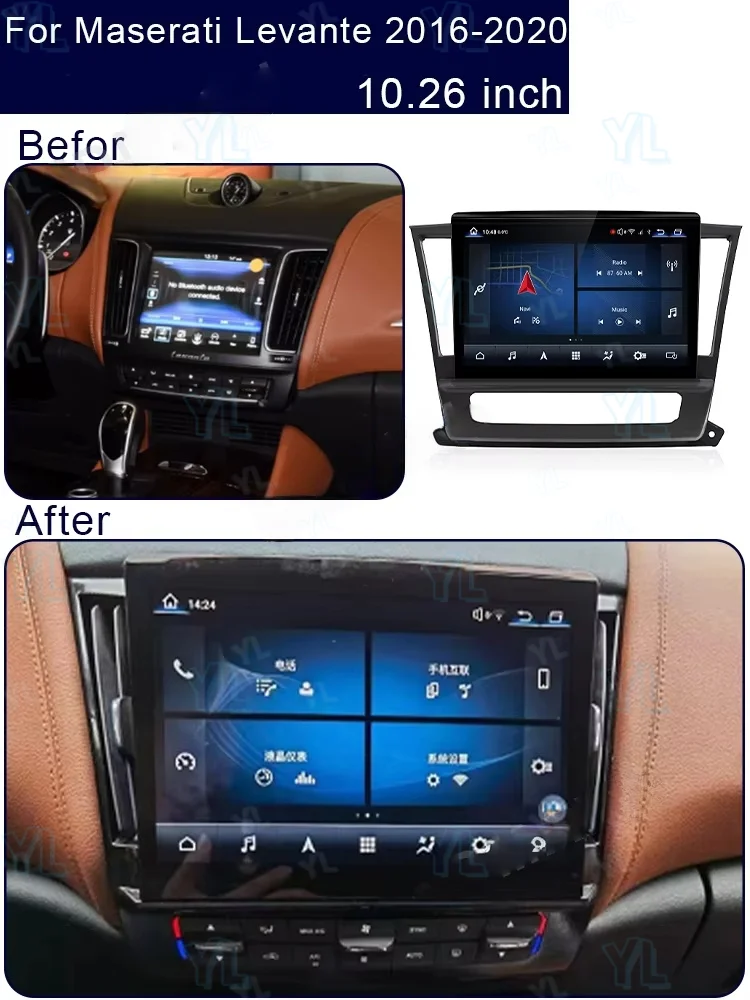 10.26inch Android Screen For Maserati Levante 2016-2020 Car Radio GPS Navigation Stereo CarPlay Multimedia Video Player HeadUnit