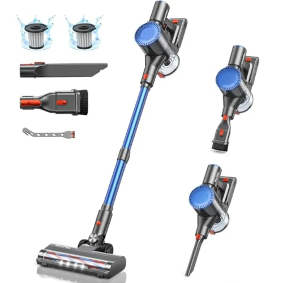 

Cordless Vacuum Cleaner 30Kpa/400W/45 Mins Small Stick Vacuum Cleaner Rechargeable 80000RMP Lightweight Handheld Vacuum for Hom