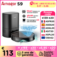 Global Version Arnagar S9 Robot Vacuum Cleaner Auto Empty Dust Collection Sweep＆ Mop 3500Pa 2600mAh Low Noise APP Control