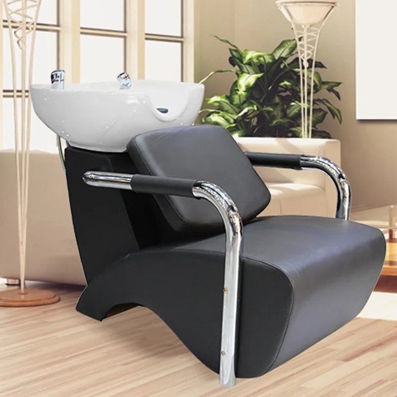 

Hairdressing ceramic basin shampoo bed barber shop special flushing bed simple modern semi-lying flushing bed
