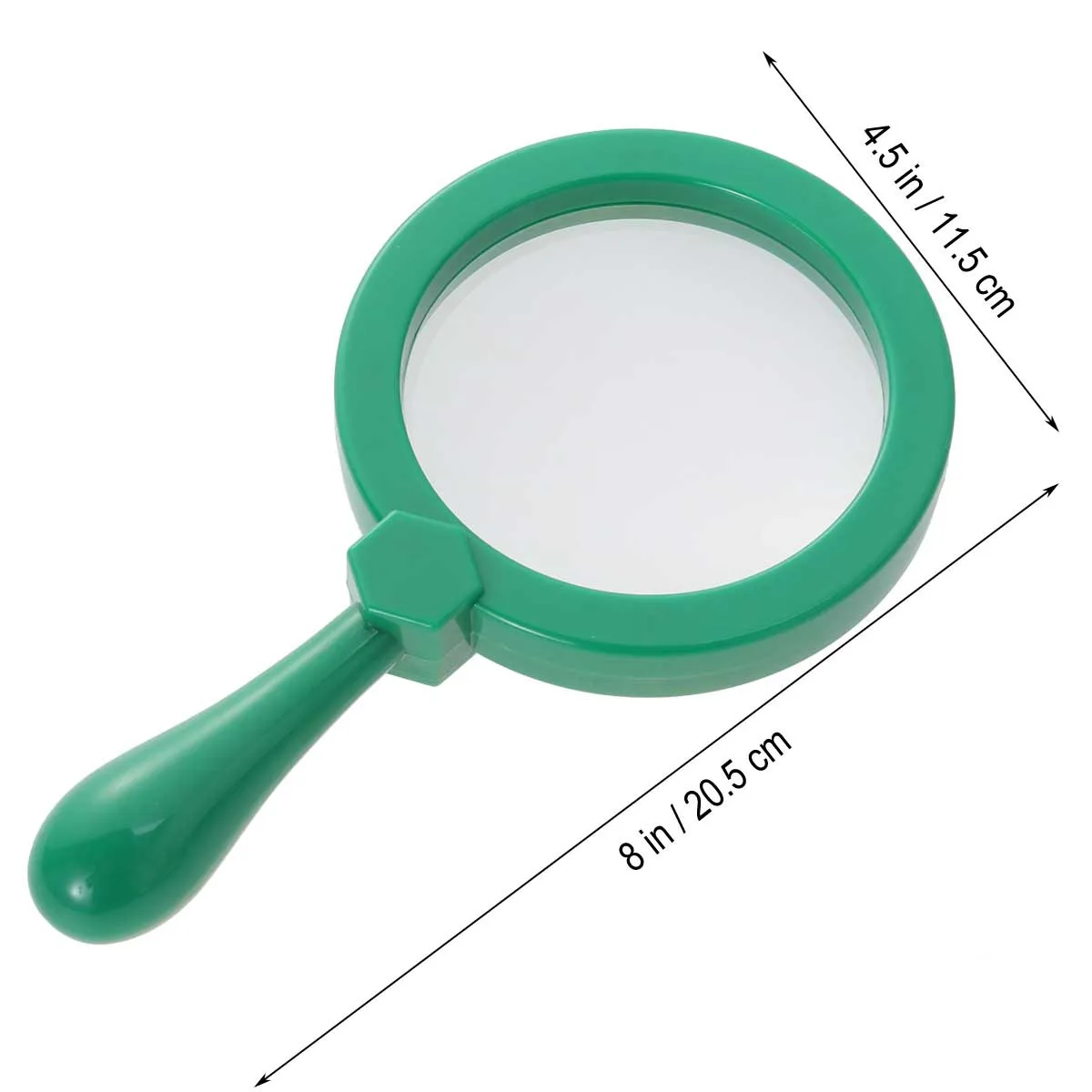 แว่นขยายสำหรับเด็ก วัสดุพรีเมี่ยม ทนทาน ด้ามจับแบบพกพา เครื่องมือสำรวจเพื่อการศึกษาสำหรับเด็ก สีเขียว