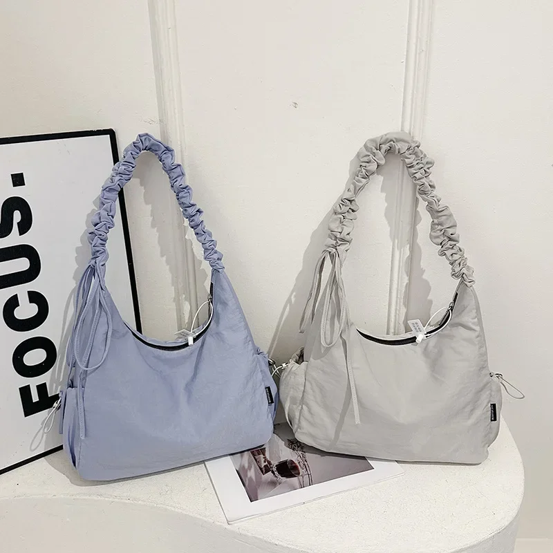 

2025 Summer Boho Hobo Bag, Lightweight Nylon Shoulder Purse for Women, Versatile Crossbody Tote with Top Handle