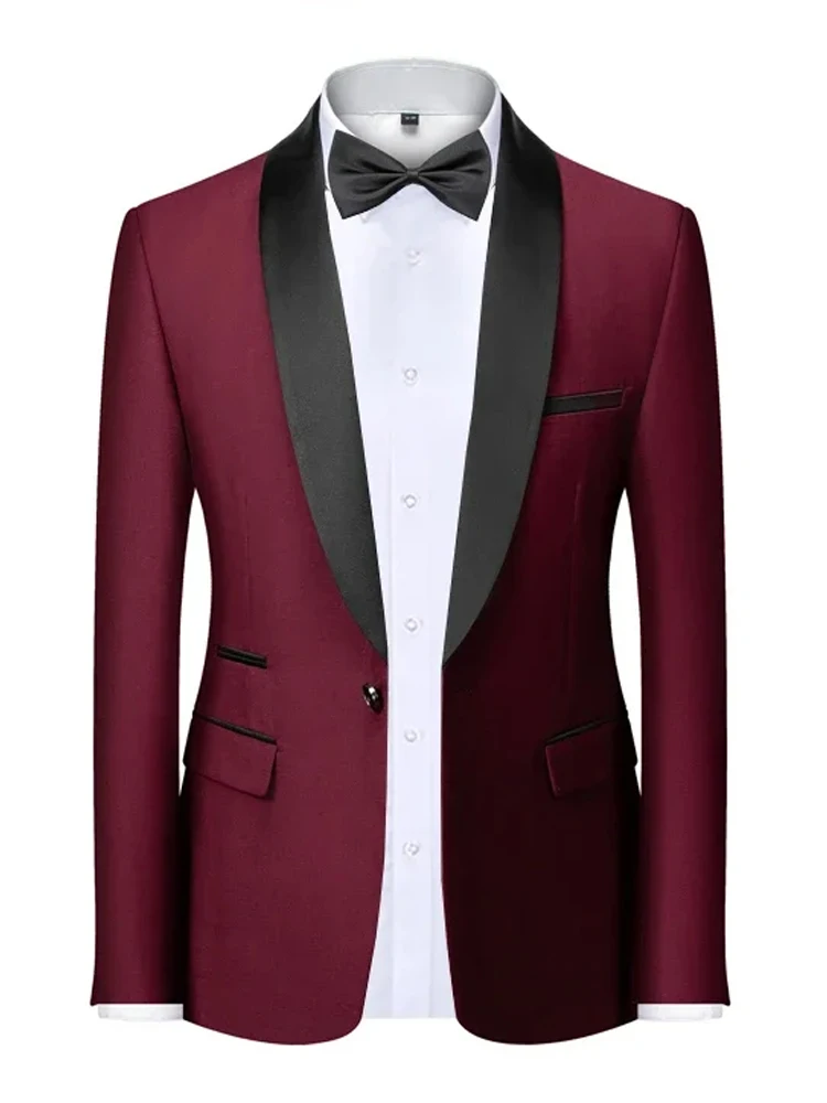 EU-Größe XXS-3XL Herren Schwarzer Slim-Fit Smoking-Jackett Eleganter Satin-Revers-Blazer für Hochzeit Party Abschlussball Formelle Geschäftsveranstaltungen – Detail 4