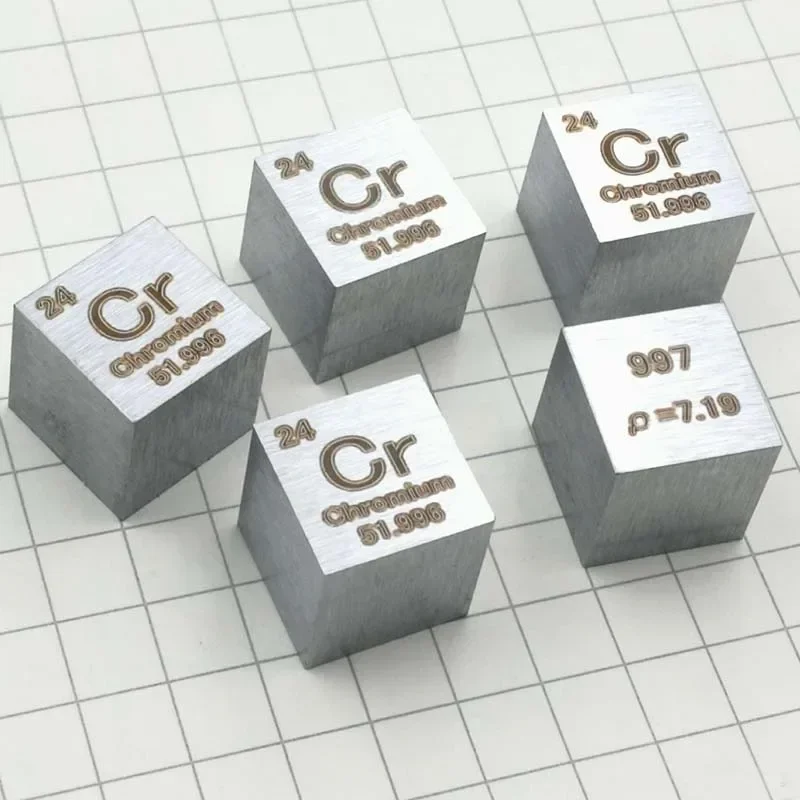 

10mm Chromium Cr Cubic Periodic Table Cube 99.7% Pure Chromium Cubic Metal Gift Rare Metal Chromium Element Block Sample